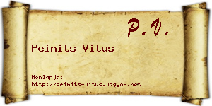 Peinits Vitus névjegykártya
